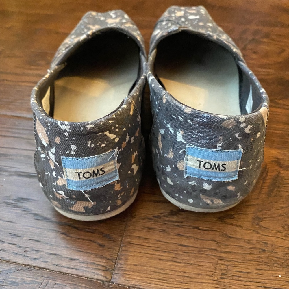 Toms Forged Iron Grey Metallic Granite Fleck flats - Picture 10 of 12